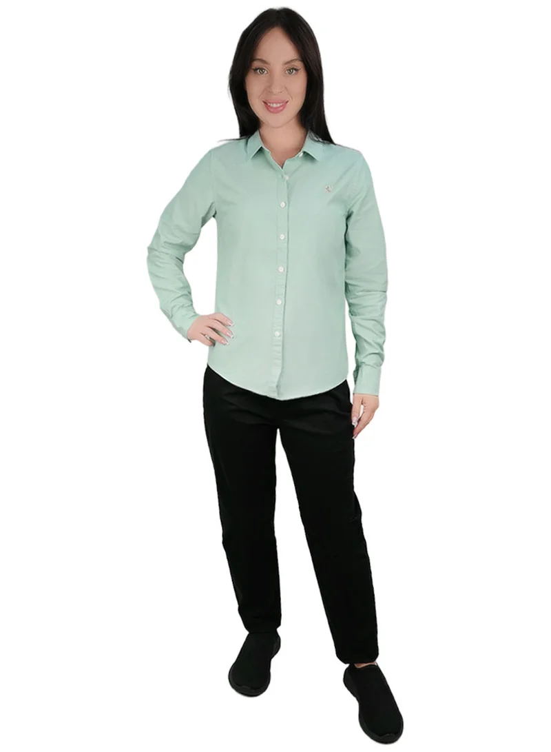 جيوردانو Women’s Slim Oxford Shirt with Embroidery